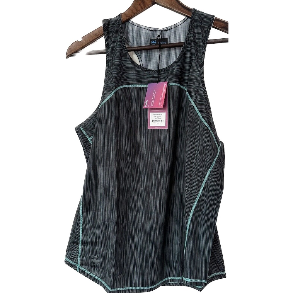 Janji Shirt Women's Size L Helio Tech Tank Top Sea Stripe